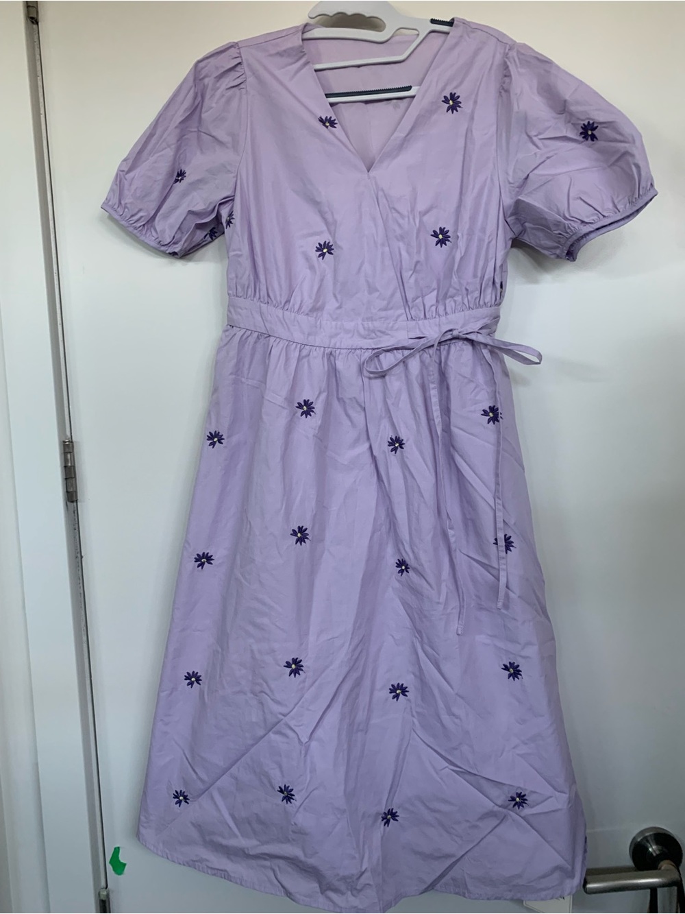 Lavender Embroidered Midi Dress